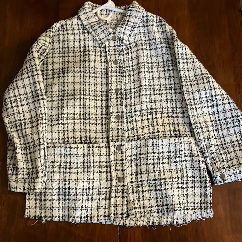 Oddy Brand shacket black and white Womens Size Medium